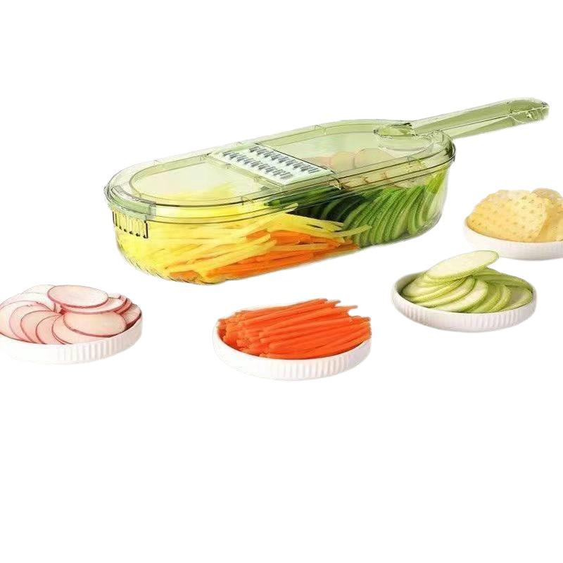 Multifunctional Vegetable Shredder & Slicer: Cabbage, Cucumber, Potato Grater with Hand Protector for Commercial Use.