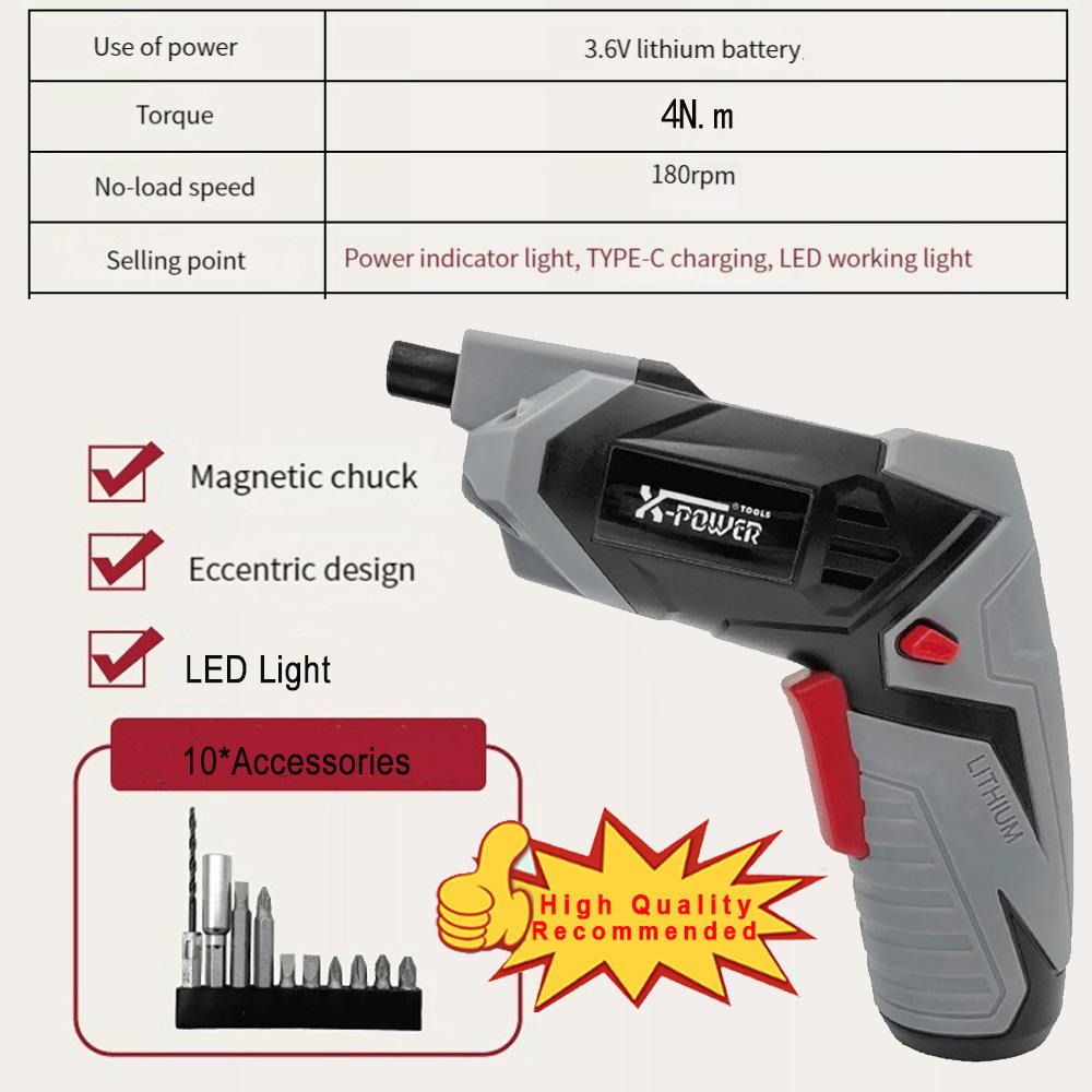 Șurubelniță electrică de uz casnic Mașină de găurit cu impact fără fir reîncărcabilă Mini găurit electric fără fir Set de șurubelnițe Loturi electrice