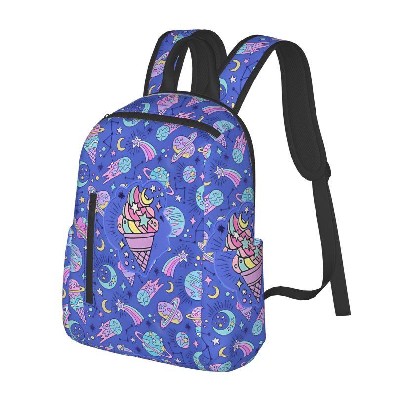 Full Print Rainbow Sorbet Backpack for Boy/Girls Best Gifts 2D Flat Cartoon SchoolBag for Children Bags