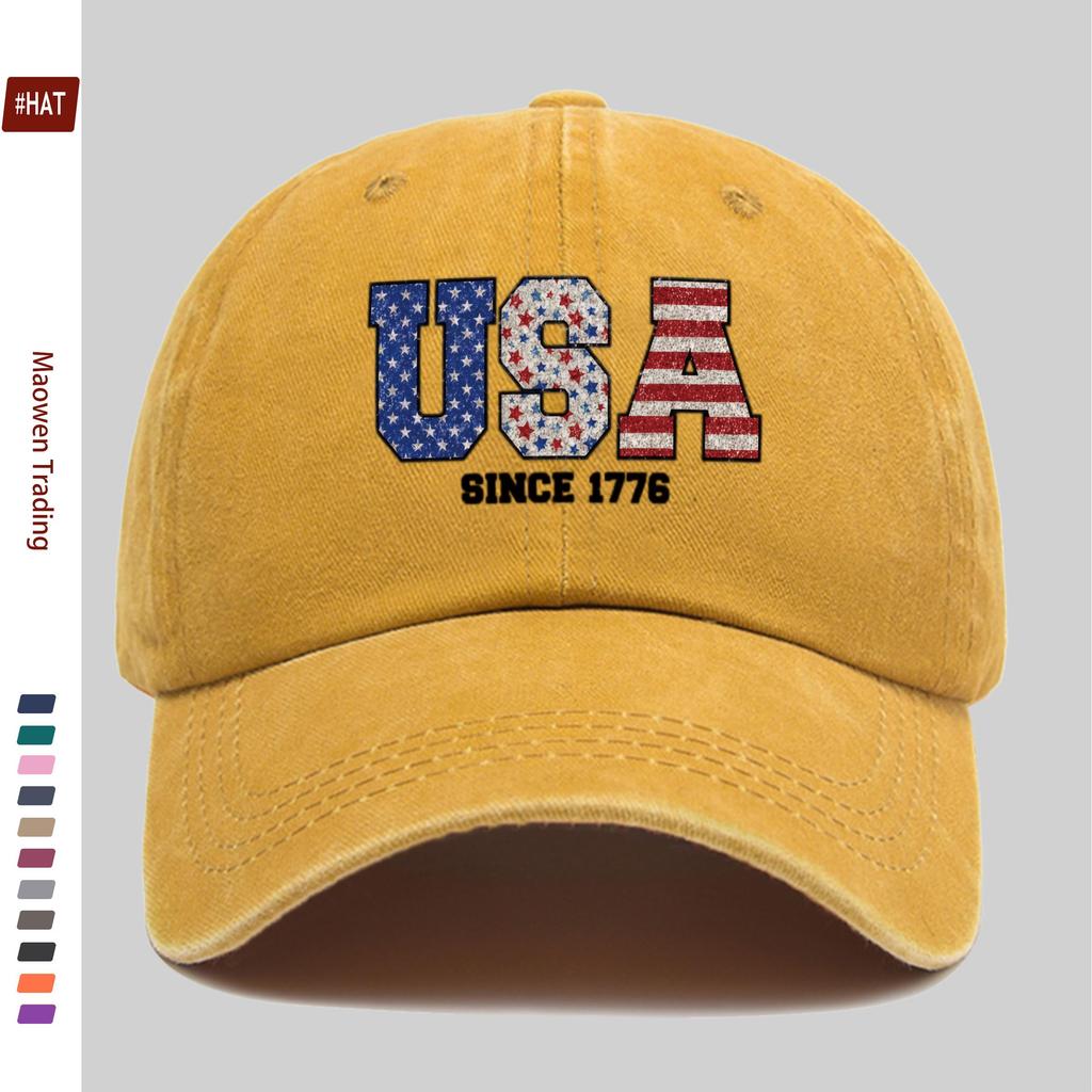 pc American Years of Freedom Star Pattern Print Baseball Cap Fashion Patriotic WomenS Daily Wear Design Sun Hat Comfo