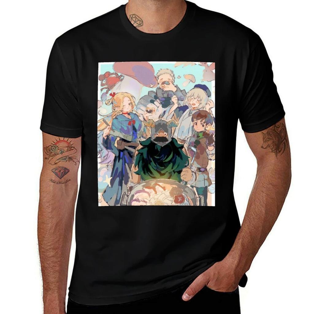 Delicious In Dungeon Tshirt T Shirts For Unisex Graphic Vintage Cotton T Shirt Pack Tshirt