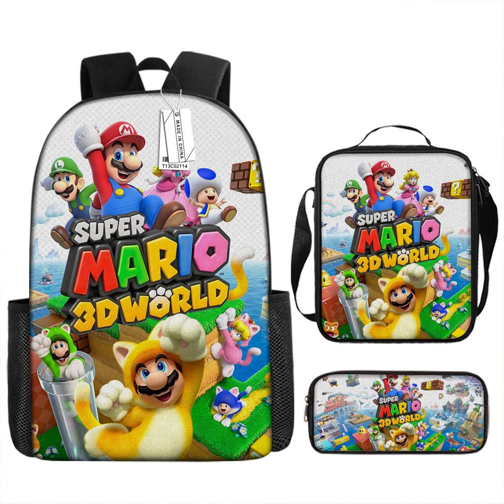 Cartoon Backpack, Primary And Secondary School Students Three-Piece Set, School Bag, Backpack, Shoulder Bag, Pencil Case.