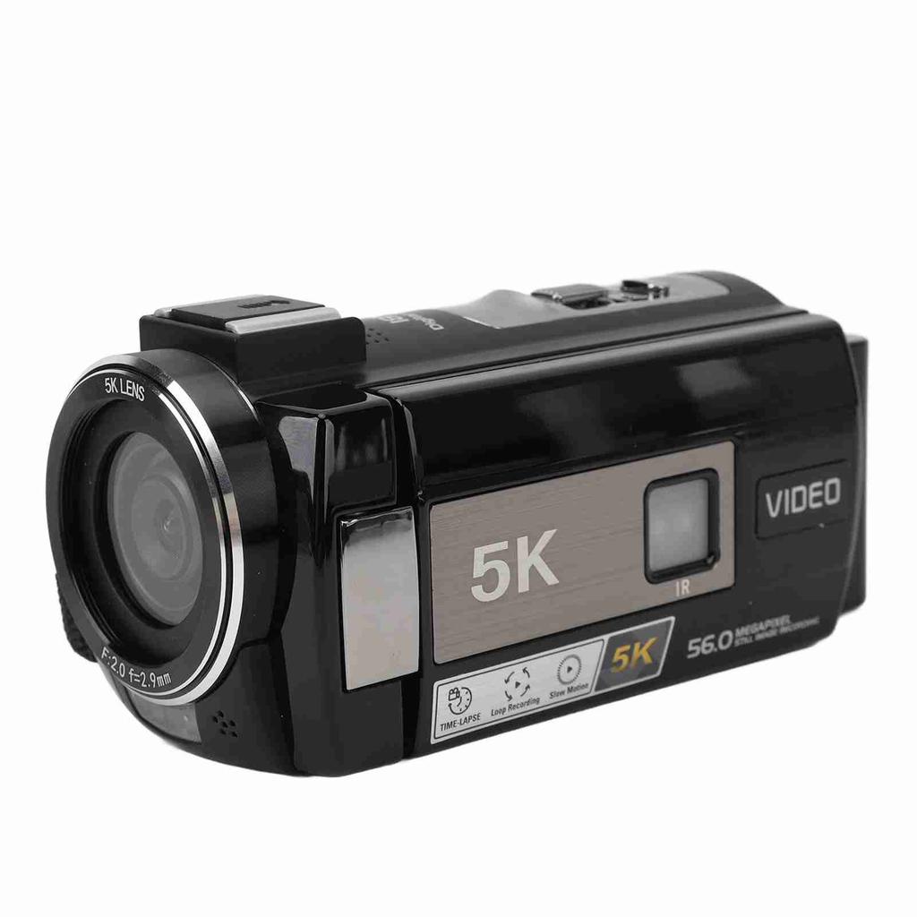 Videokamera 5K HD 56MP 3-tommers berøringsskjerm 18X zoom Nattsyn Vlog-kamera med