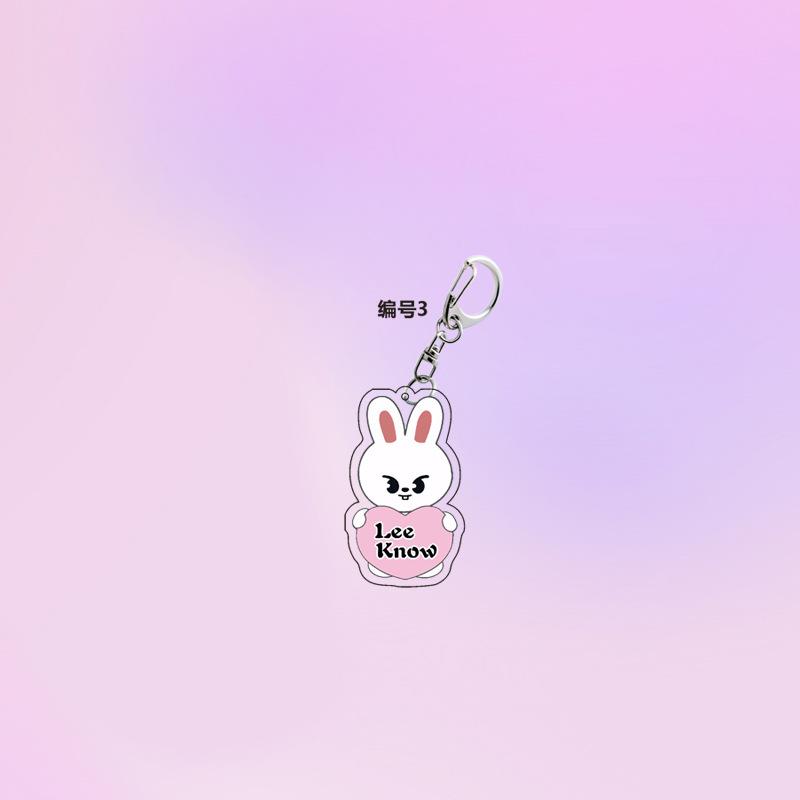 1pc Stray Kids SKZOO Cute Heart Keychain Bang Chan Lee Know Changbin Hyunjin Han Felix Seungmin I.N Love Character Key Ring Bag Pendant STAY Fans Gift