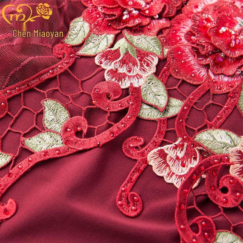 2025 Summer Lace Slimming Two-Piece Dress for Middle-Aged and Older Women, Plus Size