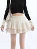 Velvet High-Waist A-line Skirt: Women's Sweet Hepburn Style for Spring/Autumn