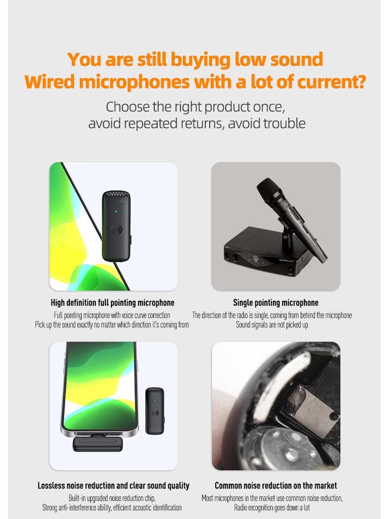 J13 Wireless Lavalier Microphone with Charging Case for Live Broadcasts & Recordings
