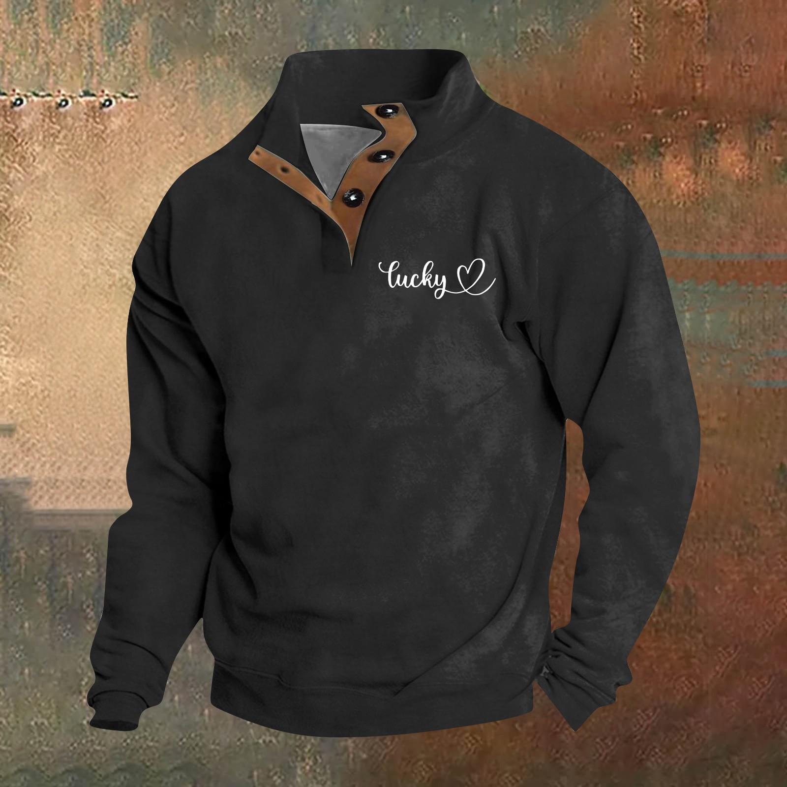 

Мужской круглый вырез с длинным рукавом, пуловер с принтом ко Дню святого Валентина, парная толстовка L чёрный