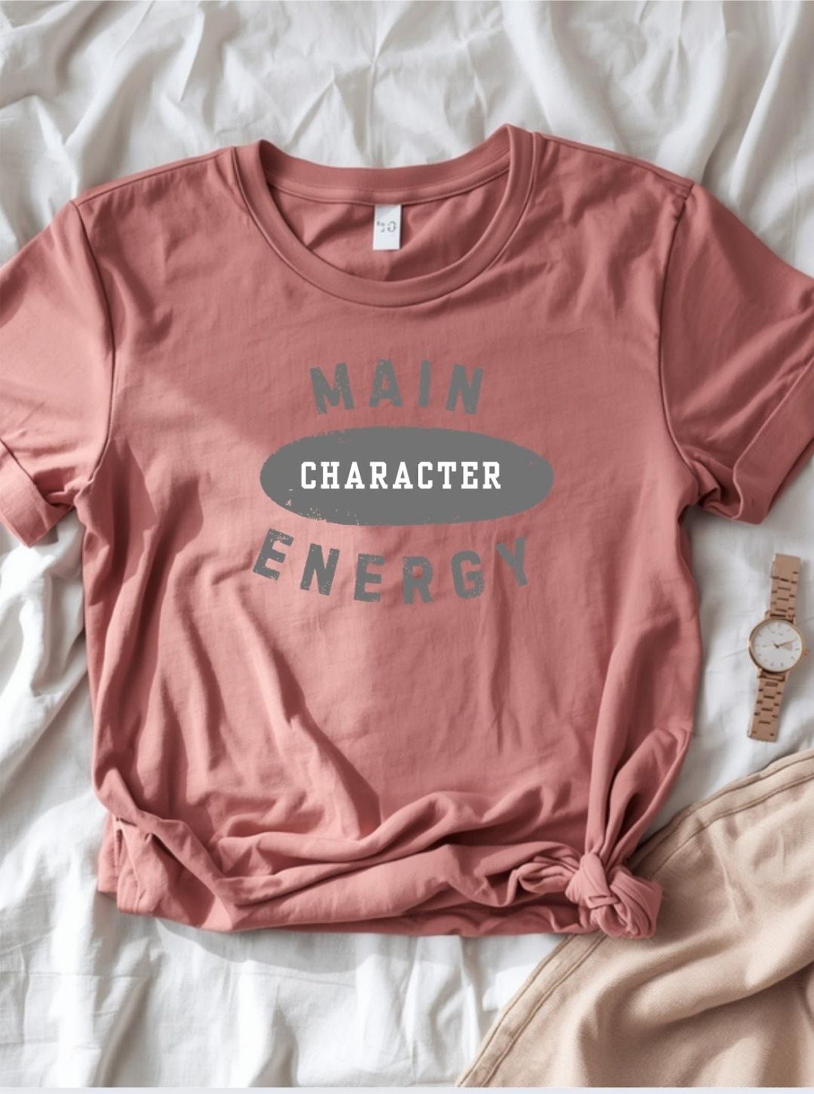 Main Character Energy Shirt, Trendy Quote T-Shirt, Motivational Graphic Tee, Aesthetic Minimalist Shirt, Unisex Statement Tee M