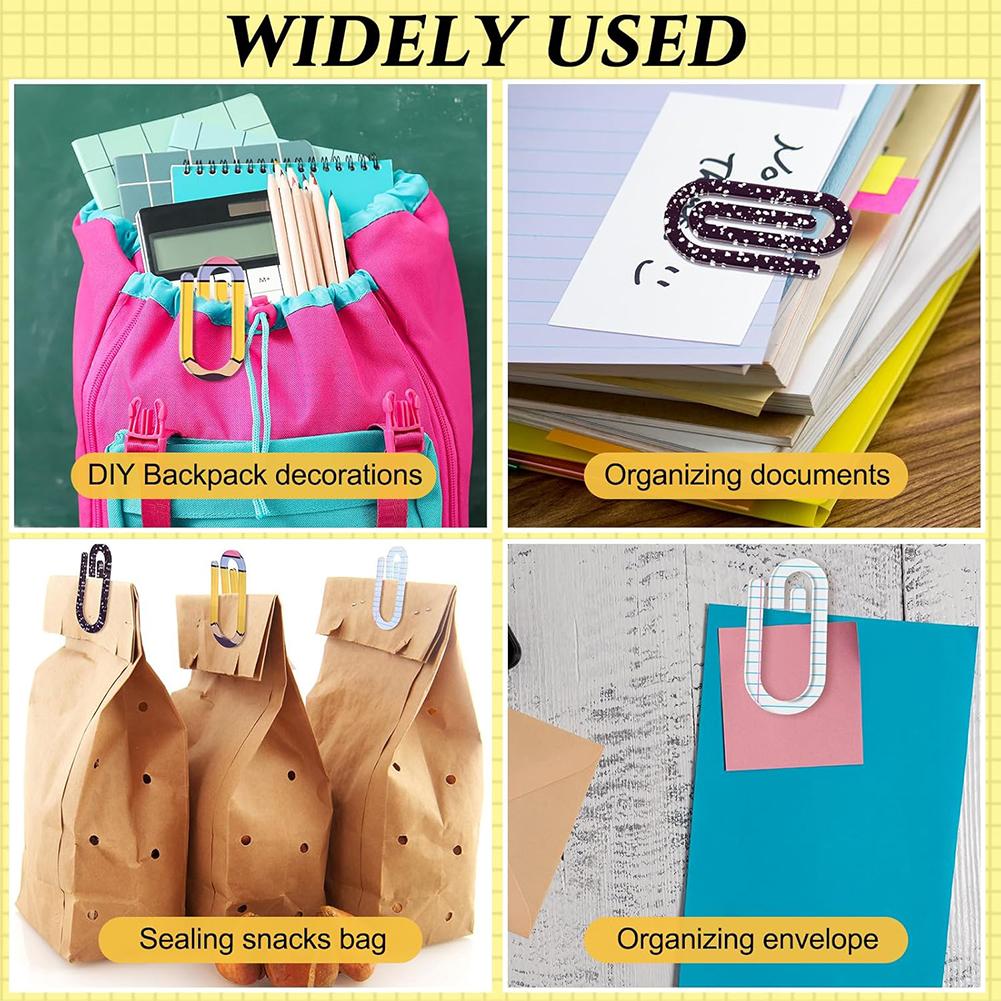 12 Pcs Teacher Appreciation Gift Acrylic Paper Clips Jumbo Paper Clips Large Personalized Paper Clips for Home Office School Use