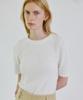 STEP AROUND Hairy Half Sleeves T Shirts_Ivory