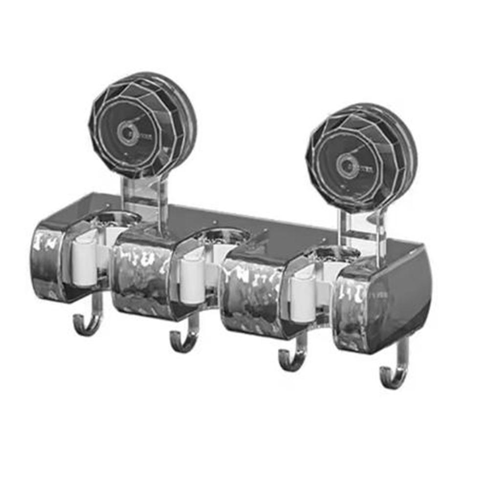 

Wall Mounted Suction Cup Mop Clip Punch Free Grip Broom Organizer Broom Mop Holder Bathroom Black-3 Clips