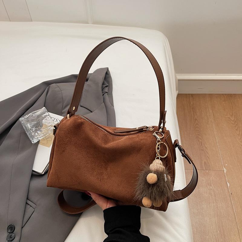 Niche retro suede pillow bag women's autumn new women's handbag shoulder bag