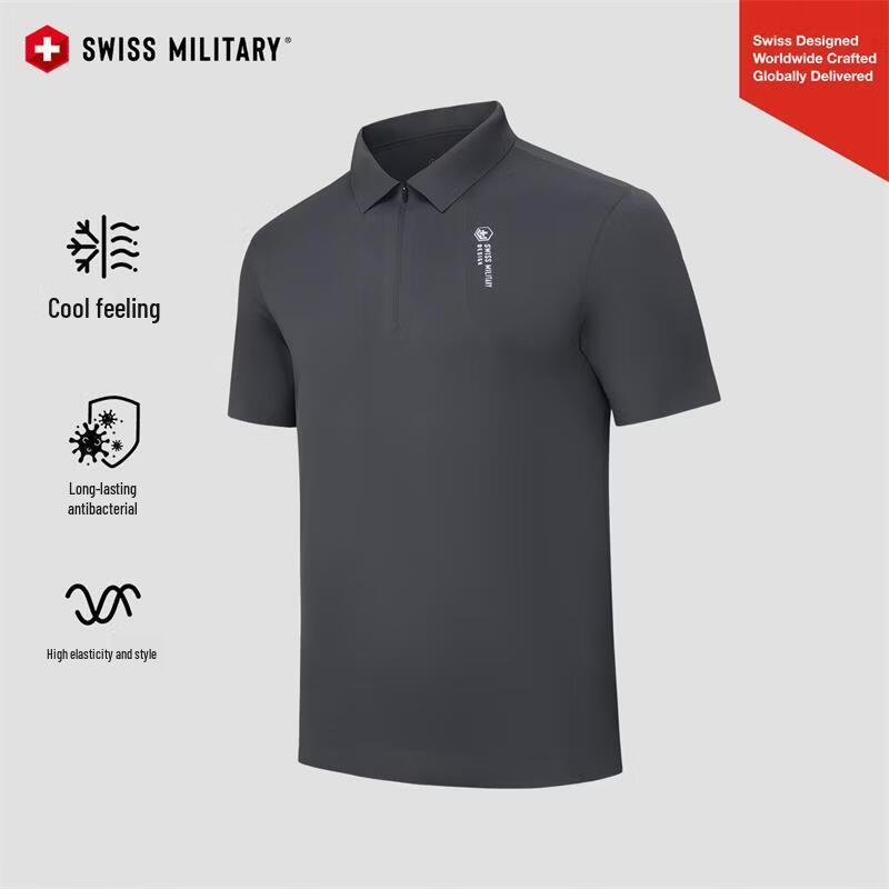 SWISS MILITARY Men s Cooling Short-Sleeve Polo Shirt 3XL