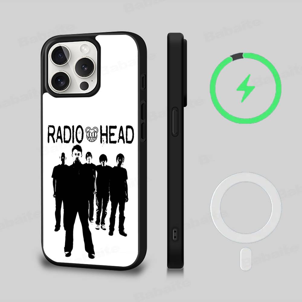 R-Radiohead Rock Band For Magsafe Magnetic Phone Case Cover For IPhone 11 12 13 14 15 16 17 Pro Max Plus