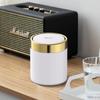 Mbillion Tabletop Trash Trash Can with Sanitary Raw Trash Mini Round Trash 360 Degree Stainless Steel Dust White Garbage Can, Small, Stylish, Lid,