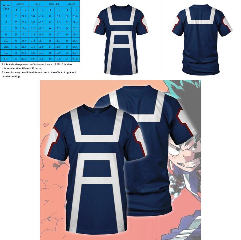 Mijn Boku No Hero Academia 3D Print T-shirt Voor Mannen En Vrouwen In Comfortabele Katoenmix