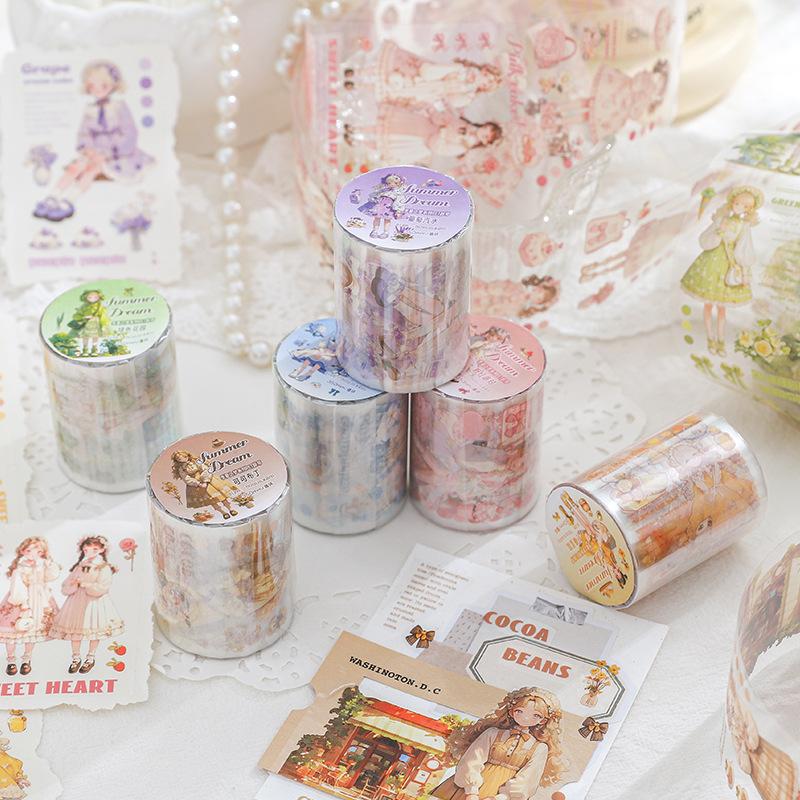 1pcs DIY Decoration Adhesive Tapes Japanese Ji Xia's Dream Washi Tapes Masking Tapes stickers stationery