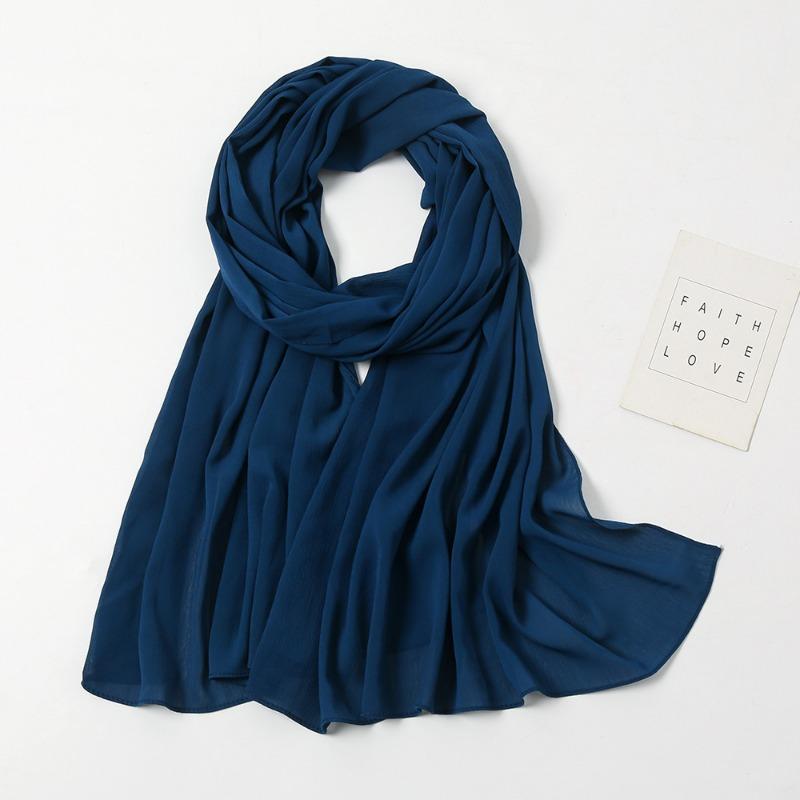 Monochrome natural wrinkled chiffon headscarf breathable pleated bag headscarf YW breathable sunscreen