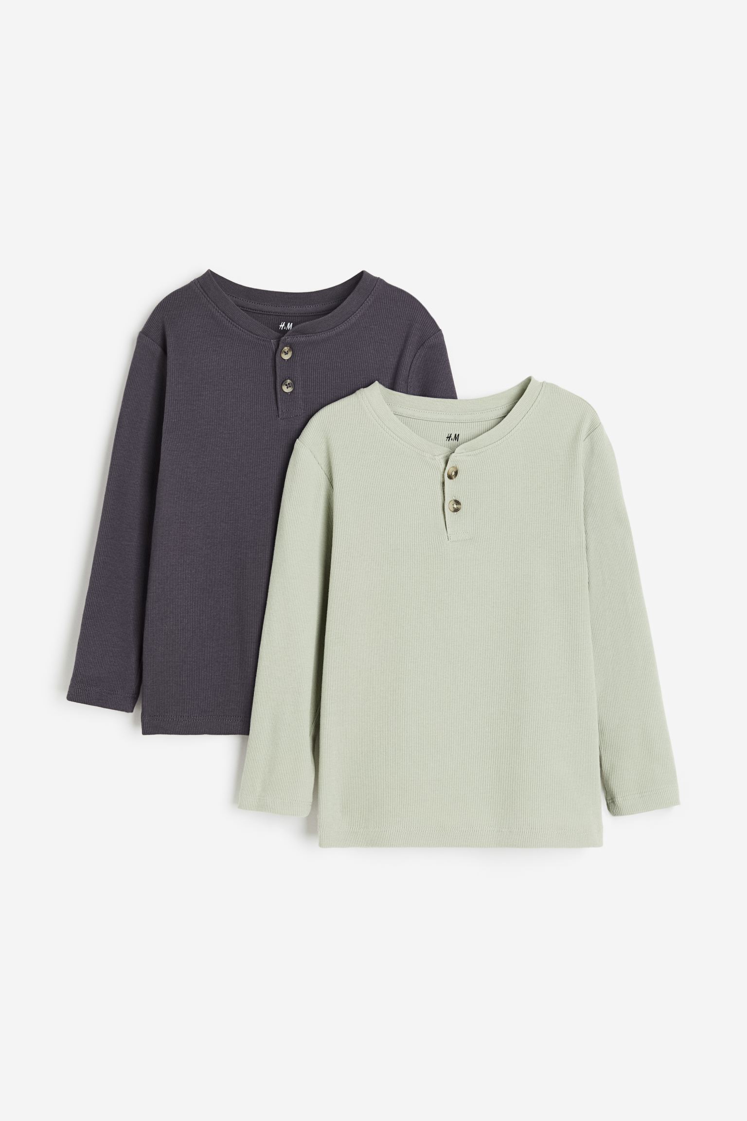 

Комплект из двух топов Henley в рубчик