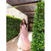 Pink Suspender Dress French Feel Light Luxury Socialite Temperament Irregular Cutting Lace Splicing Long Dress New
