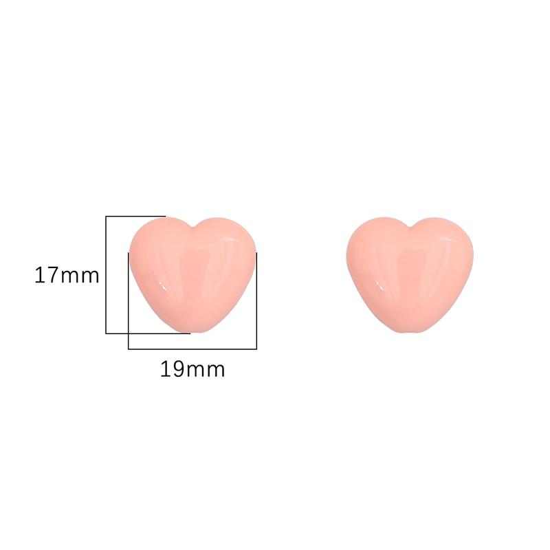20Pcs Acrylic Solid Color Smooth Peach Heart Beads For DIY Necklace Bracelet Earrings Jewelry Making Craft Accessories