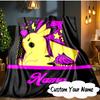 Custom Name Pika Adventure Hat Blanket  Ideal Bedding Blanket Perfect for Travel, Camping, Living Rooms, Offices, Sofas, Fan Christmas gift