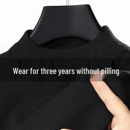 Herren Rollkragenpullover aus Wolle: Übergröße, Lockerer Schnitt, Einfarbig - Perfekt für Herbst/Winter Freizeitkleidung