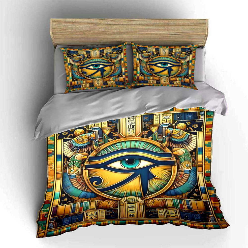 Eye of Horus motif. Bedding sets Duvet cover sets Duvet covers Pillowcases(1 * Duvet Cover 2 * Pillowcases without duvet insert)