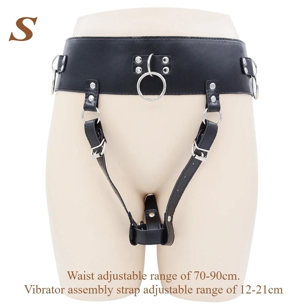 Leather AV Wand Vibrator Holder Harness Woman,Forced Orgasm Sex Suit Lingerie,Bondage Restraints,Chastity Belt,Adult Games