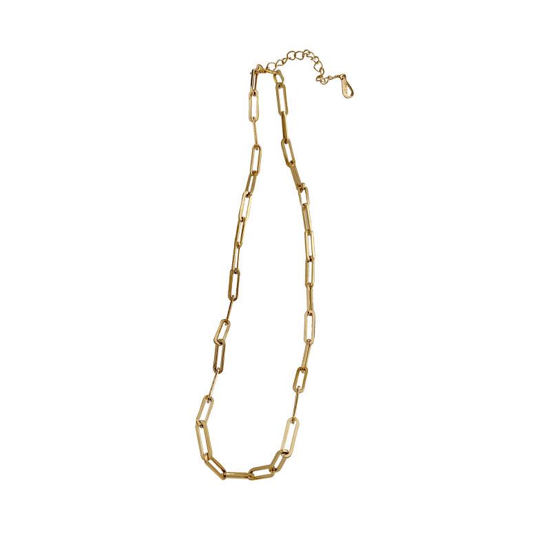 18K Gold-Plated Titanium Steel Necklace - Thick Chain Clavicle Design Inspired by Japan, Korea, Europe, and America