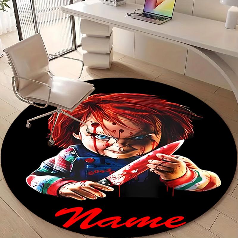 Personalized C-Chucky Round Chair Office Rug - Perfect for Mat, Office Chair & More - Ideal Gift for Birthdays and Holidays