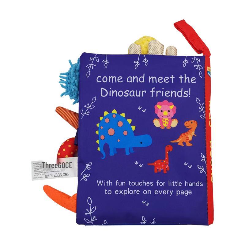 3D Tail Baby Cloth Book - Tear-Proof, Black & White/Red Crinkle Toy for Kids