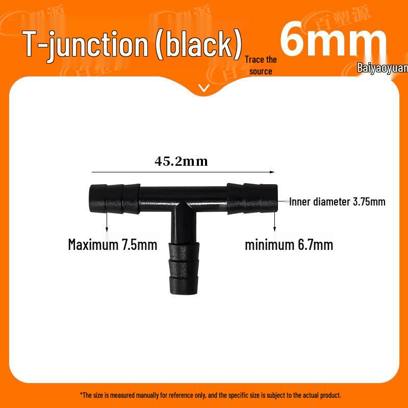 High-Temp Resistant Plastic Hose T-Connector, Quick Connect Fish Tank Accessory, PP Material