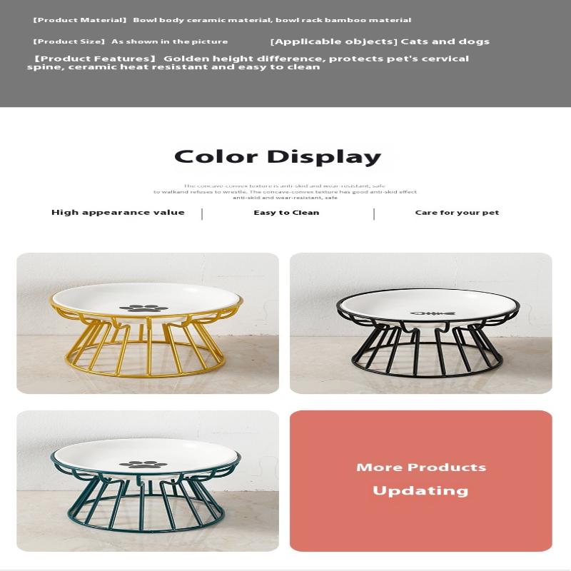 Ceramiczna podwyższona miska dla zwierząt jedzenie woda smakołyki dla kotów i psów stojak na miski akcesoria do karmienia i picia na zewnątrz