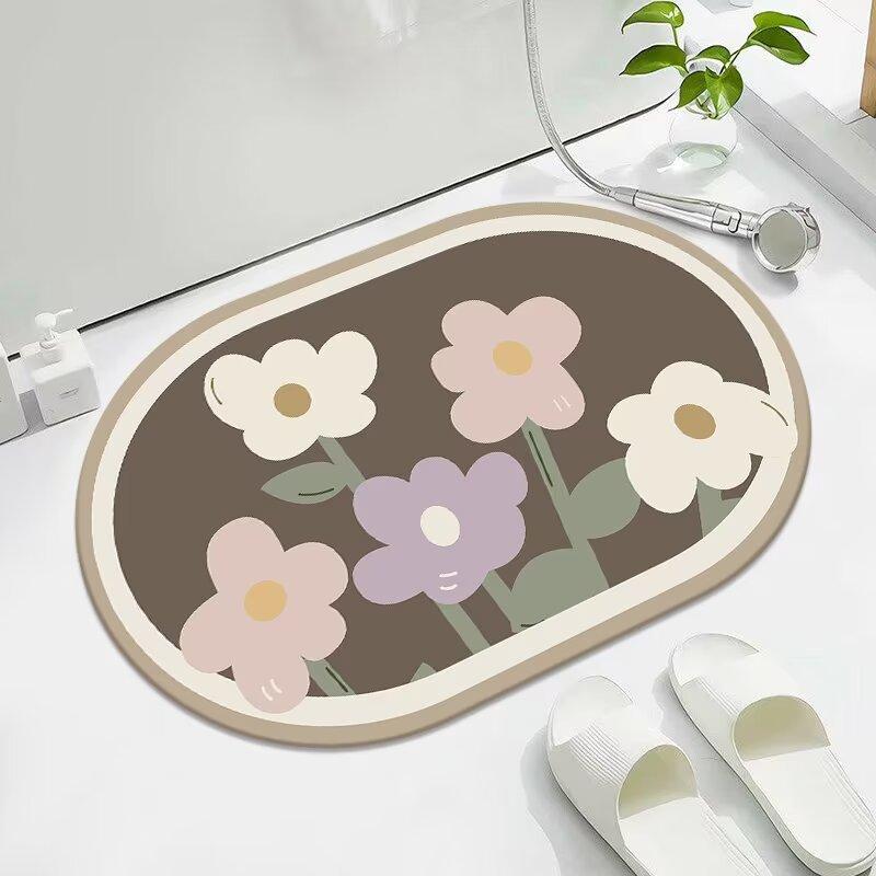 Absorbent Floor Mat Bathroom Absorbent Door Floor Mat Carpet Bathroom Diatom Mud Absorbent Mat Non-slip Toilet Toilet