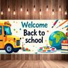 Welcome Back To School Banner Colorful School Bus Design Backdrop Decorations Classroom Events Party Supplies Photography Props