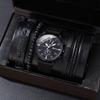 Men's Watch High-end Hong Kong Style Fashion Watch Fashion Versatile Quartz Watch High-end Watch Men's Watch Set