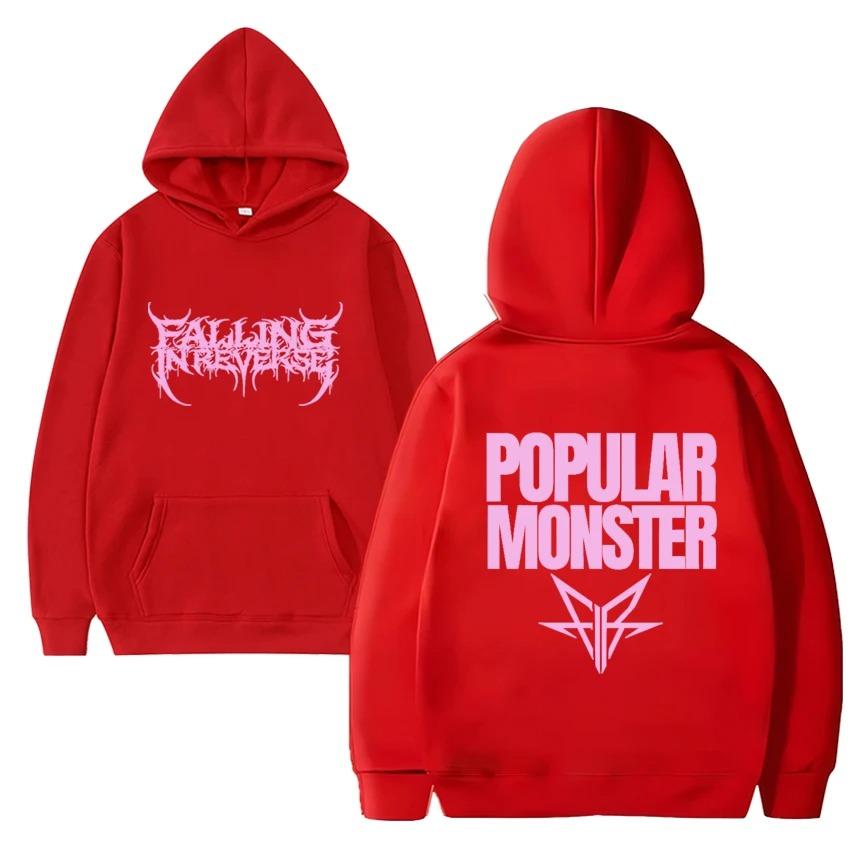 Banda de Rock Falling in Reverse Novo Álbum Popular Monstour Impresso Moletom Com Capuz Homens Mulheres Moda Y2k Streetwear