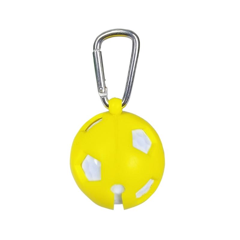 Silicone Golf Ball Holder Protective Bag with Aluminum Hook Golf Ball Storage Sleeve Waist Holder Golf Accessories