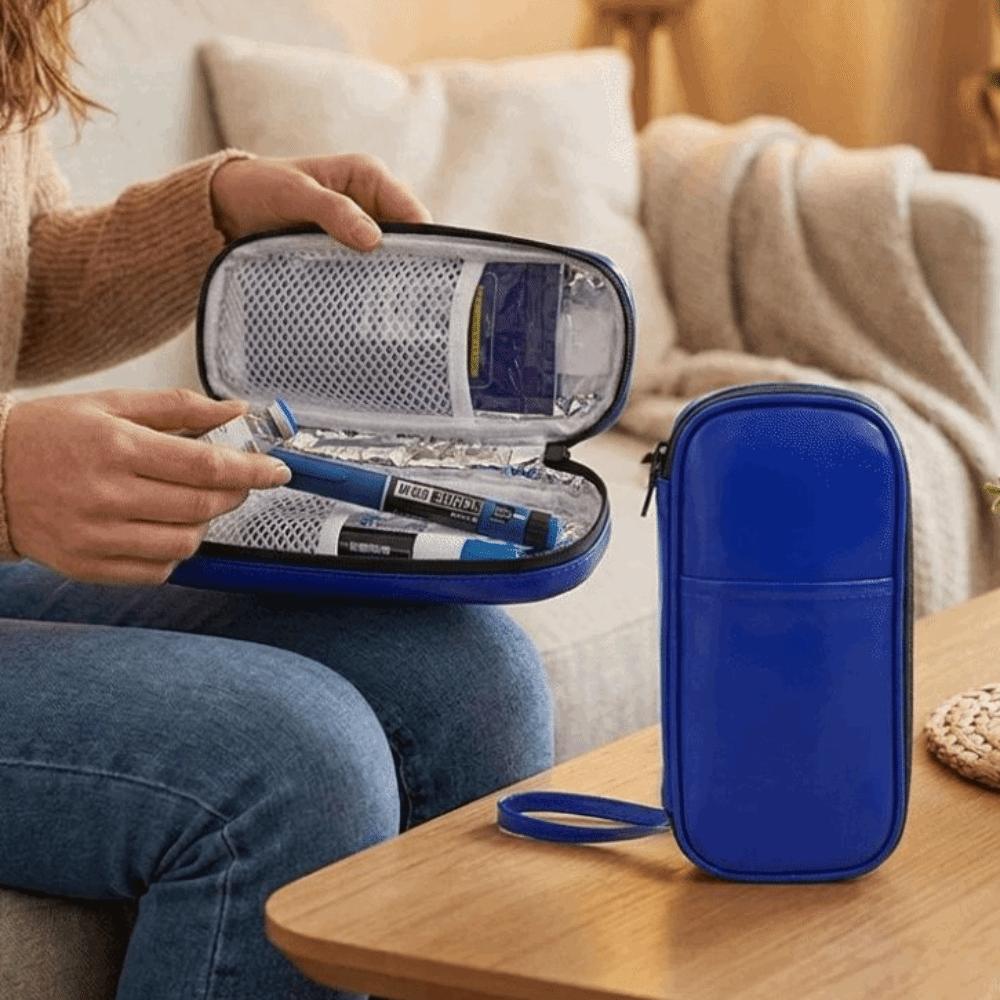 Waterproof Insulin Cooling Bag Thermal Insulated PU Material Insulated Insulin Cooler Portable Wear-resistant
