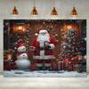 2D Weihnachts-Weihnachtsmann & Schneemann Kulisse Weihnachtsbaum Geschenk Fotografie Hintergrund