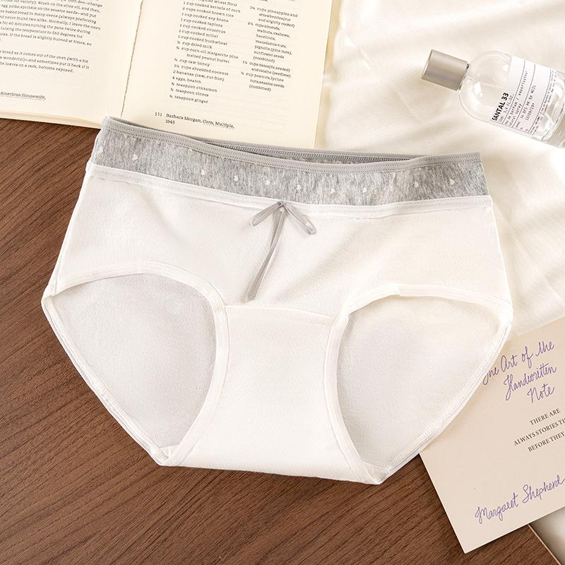Japanese Contrast Color Block Cotton Women's Antibacterial Briefs