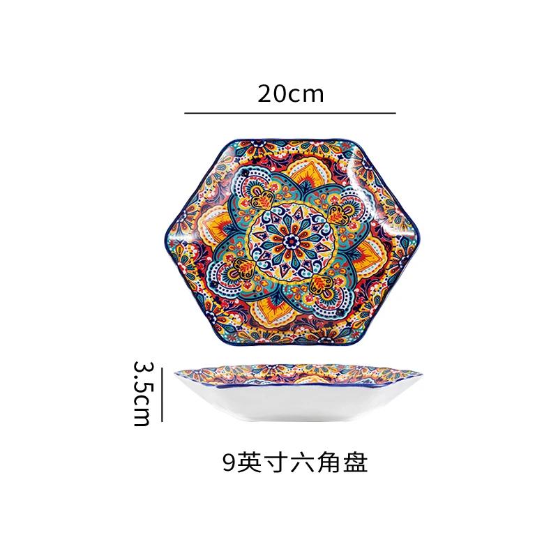Böhmisches Keramikschüssel- und Geschirrset Reisnudelsuppenschüsseln Doppelohr Geschirrset für Zuhause