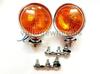 Lambretta Vespa Universal 12v 4 2 Orange Spot Light & Stainless Steel Brackets