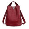 Durable Fashion Women Pu Leather Black Bagpack Female Rucksack Shoulder Bag