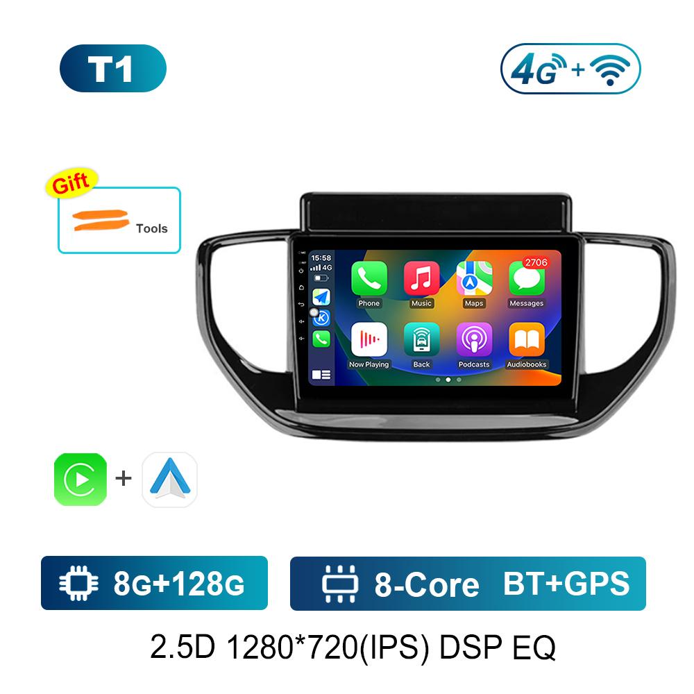 9 Inch DSP Stereo Car Radio Multimedia Player for Hyundai Solaris 2 II 2020 - 2021 GPS Navi Android OS 4G BT WiFi Auto Tools