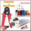 Crimper Plier Set, Self-adjustable Wire Crimping Tools Wire Crimping Terminals  Wire Cable Tube Terminals  with 800/1200PCS Sets 0.25-10mm²