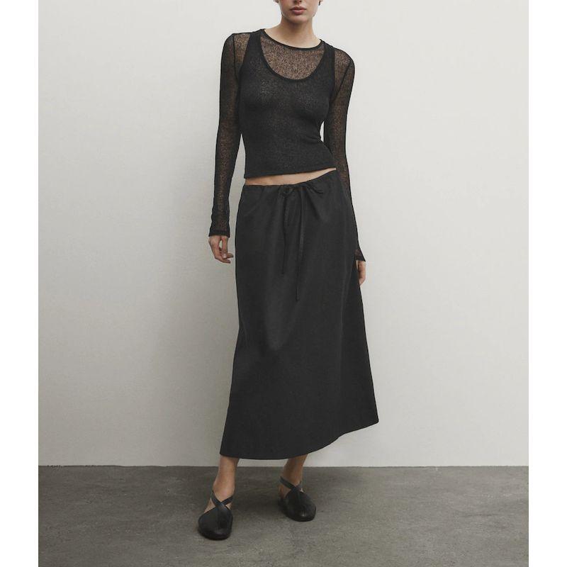 MD Spring/Summer New Arrival French Design Simple Basic Inner Wear Base Fake Two-Piece Long Sleeves T-shirt 6857943