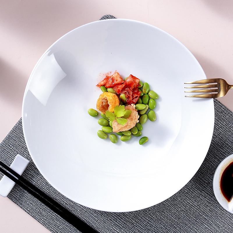 Sky Top Large Ceramic Plate, Dinner Plate, Pure Bone China Dish for Home And Hotel Use, 10-Inch Moonlight Deep Plate, 1 Piece